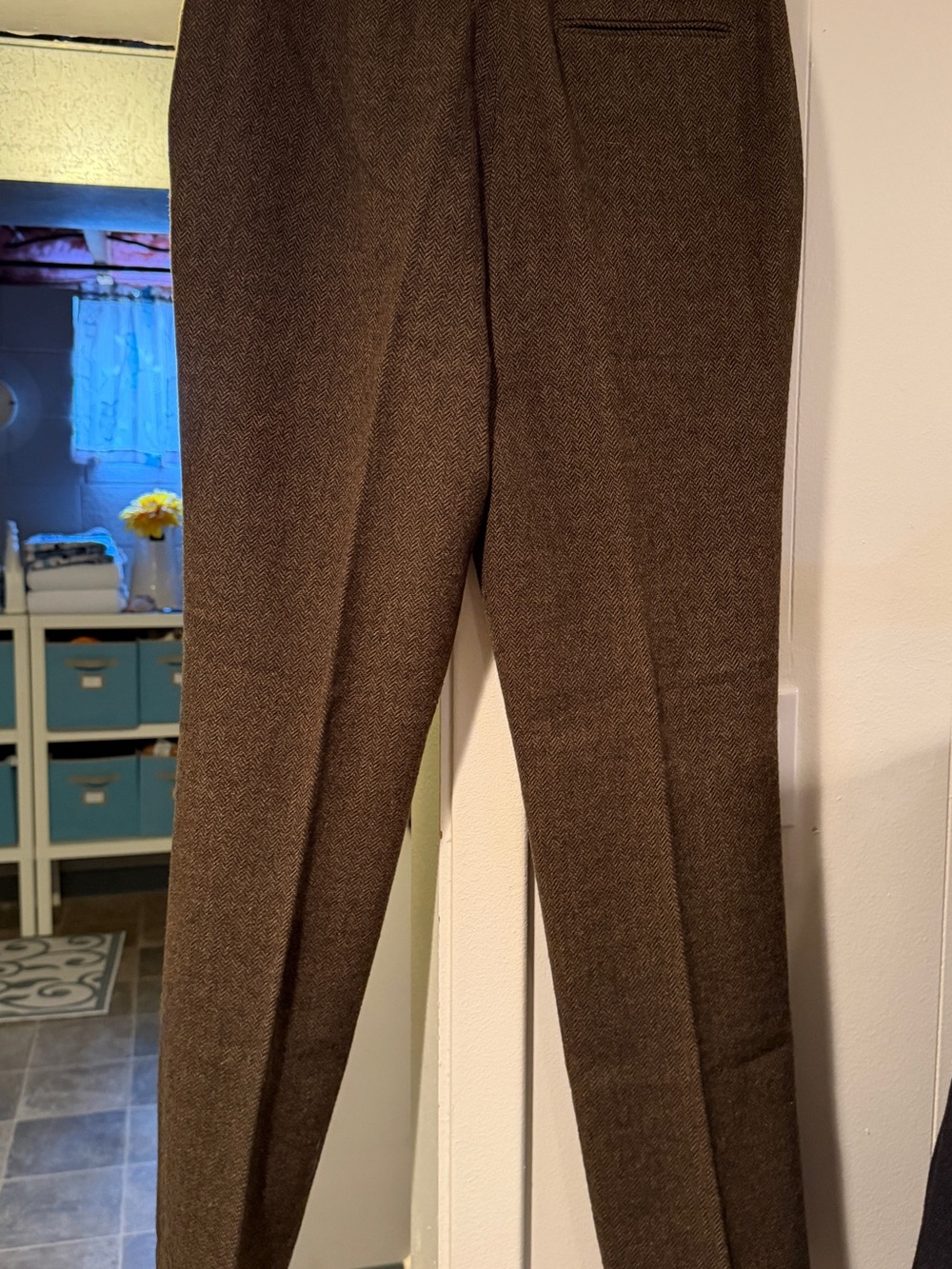 Women’s Ralph Lauren Brown Herringbone Dress Pants - Picture 2 of 8